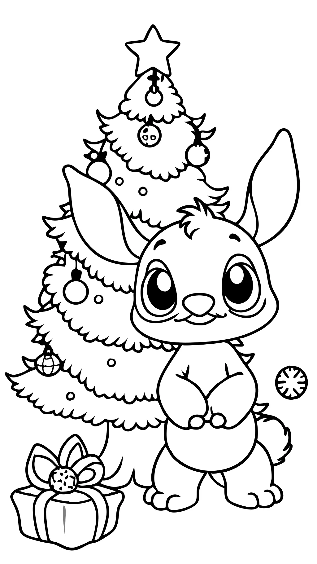 Páginas para colorear de Navidad de Stitch Disney